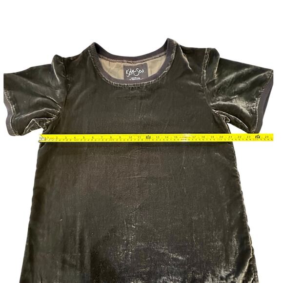 Anthropologie Kyla Seo Velvet Velour Short Sleeve Crewneck Size Medium Top - Picture 7 of 10